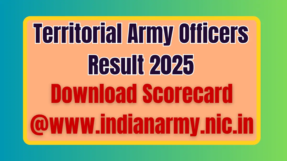 Territorial Army Officers Result 2025
